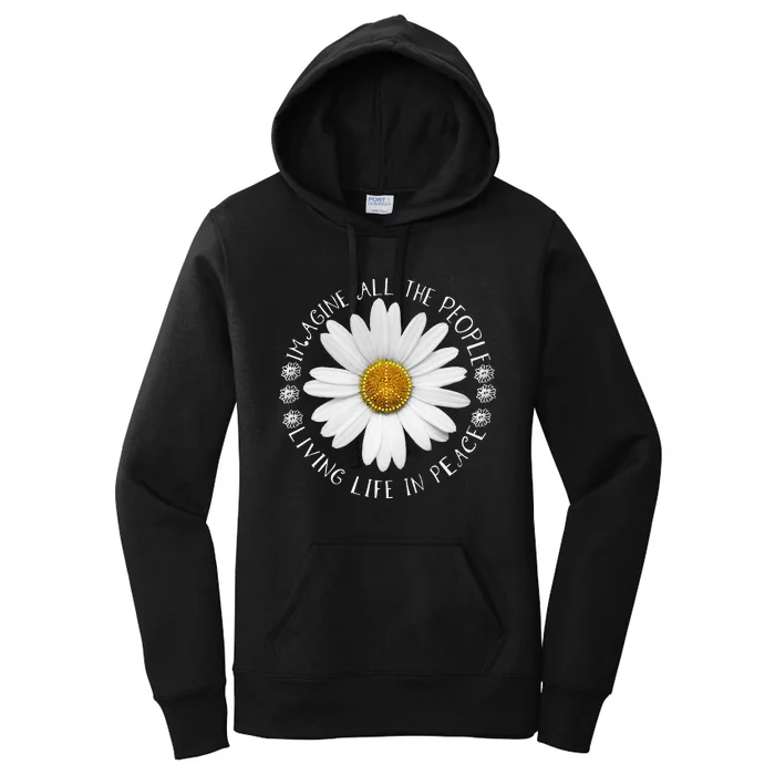 All The People Imagine Living Life In Peace Sunflower Women's Pullover Hoodie