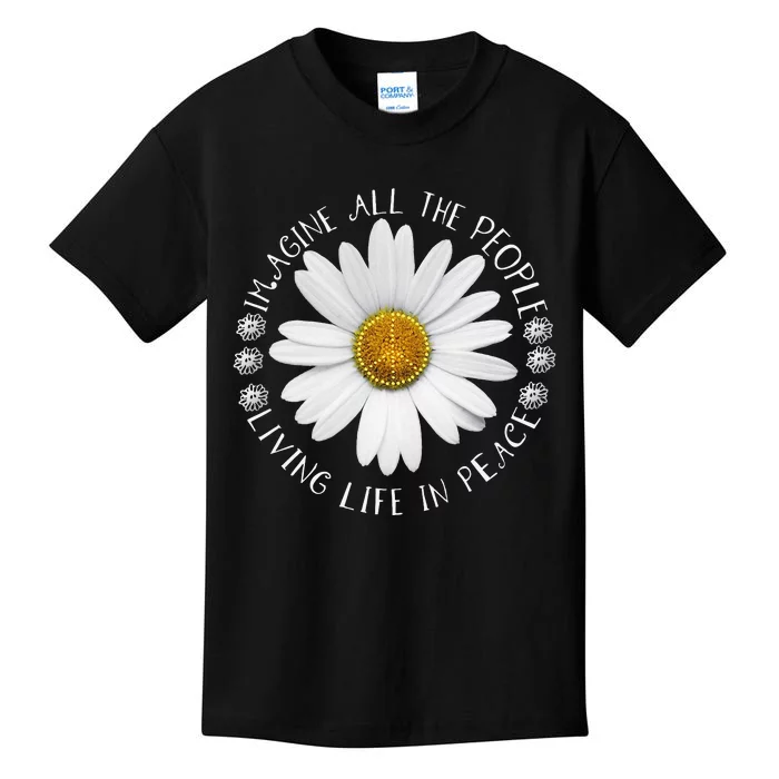 All The People Imagine Living Life In Peace Sunflower Kids T-Shirt