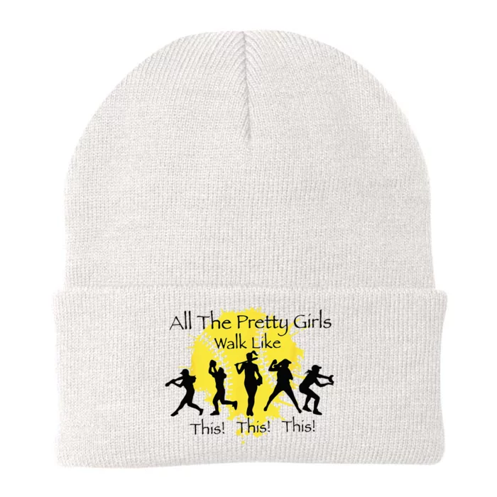 All The Pretty Walk Like This Funny Baseball Softball Knit Cap Winter Beanie