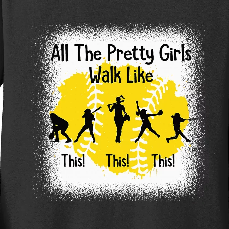 All The Pretty Girl Stroll Like This Kids Long Sleeve Shirt