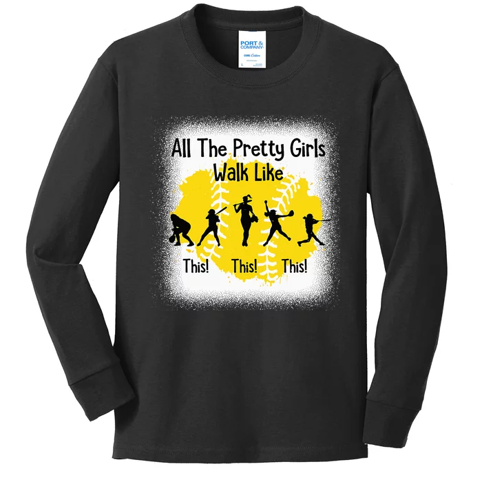 All The Pretty Girl Stroll Like This Kids Long Sleeve Shirt