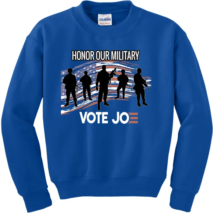 Anti Trump Pro Military Vote Joe Biden Honor Fallen Soldiers Gift Kids Sweatshirt