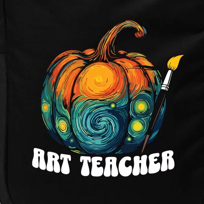 Art Teacher Pumpkin Halloween Starry Night Van Gogh Impact Tech Backpack