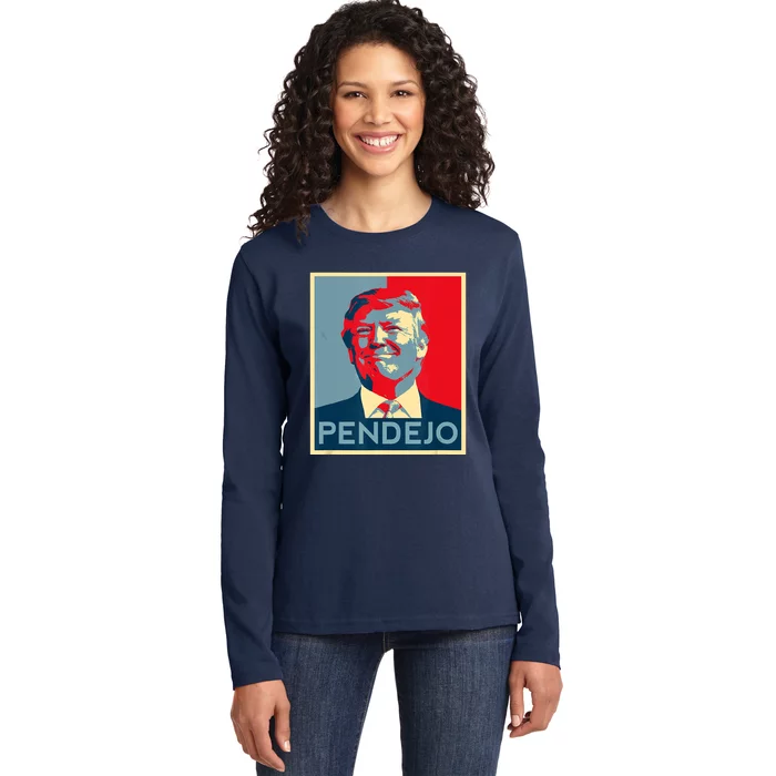 Anti Trump Pendejo Trump Usa American President Picture Ladies Long Sleeve Shirt