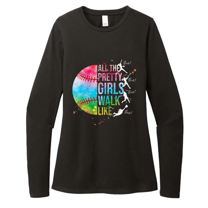 All The Pretty Walk Like This Funny Baseball Softball Womens CVC Long Sleeve Shirt