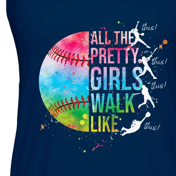 All The Pretty Walk Like This Funny Baseball Softball Ladies Essential Flowy Tank