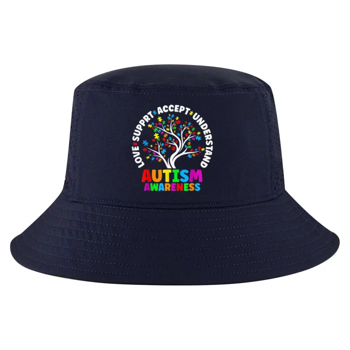 Autism Tree Puzzle tee Love Accept Support Autism Awareness Cool Comfort Performance Bucket Hat