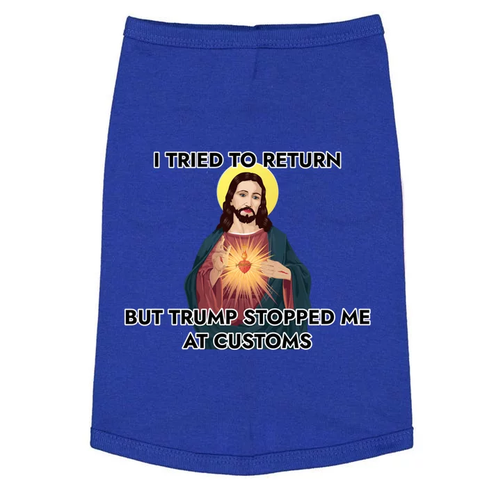 Anti Trump Pro Immigrant Jesus Meme Immigration Gift Doggie Tank