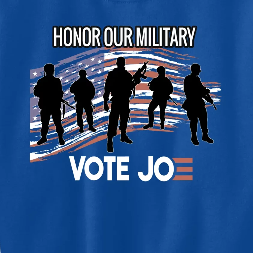 Anti Trump Pro Military Vote Joe Biden Honor Fallen Soldiers Gift Kids Sweatshirt