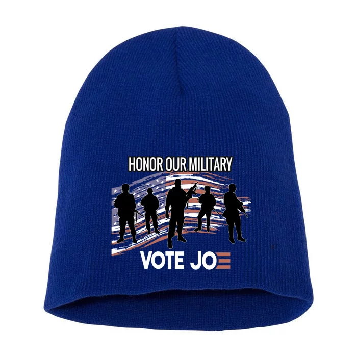 Anti Trump Pro Military Vote Joe Biden Honor Fallen Soldiers Gift Short Acrylic Beanie