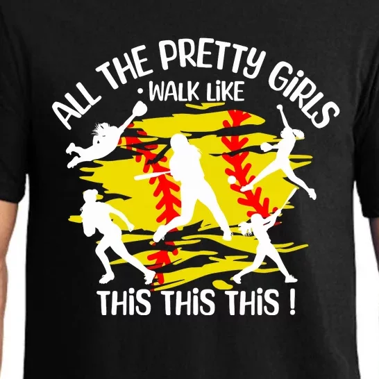 All The Pretty Girl Walk Like This Softball Pajama Set