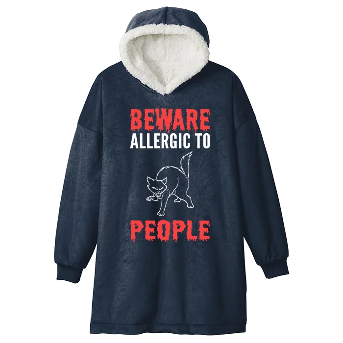 Allergic To People Introvert Great Gift Hooded Wearable Blanket