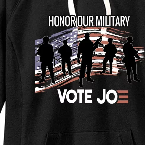 Anti Trump Pro Military Vote Joe Biden Honor Fallen Soldiers Gift Women's Fleece Hoodie