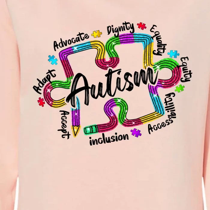 Autism Teacher Pencil Autism Awareness Month Womens California Wash Sweatshirt