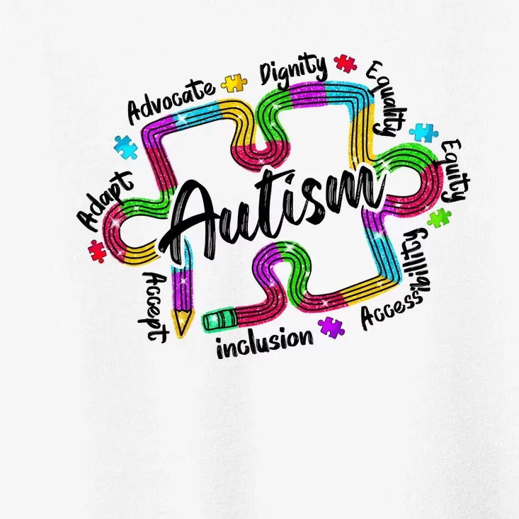 Autism Teacher Pencil Autism Awareness Month Toddler T-Shirt