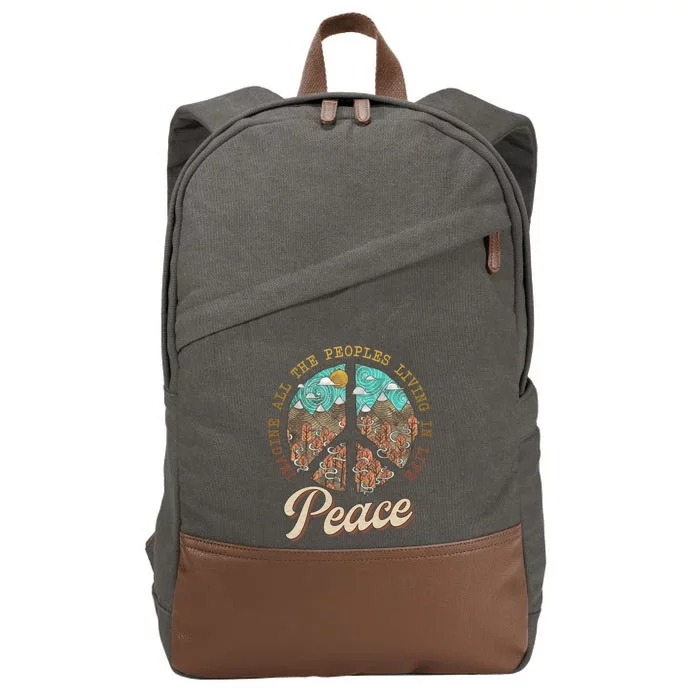 All The People Imagine Living Life In Peace Meaningful Gift Cotton Canvas Backpack