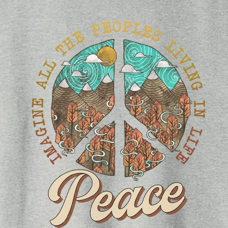 All The People Imagine Living Life In Peace Meaningful Gift Women's Crop Top Tee