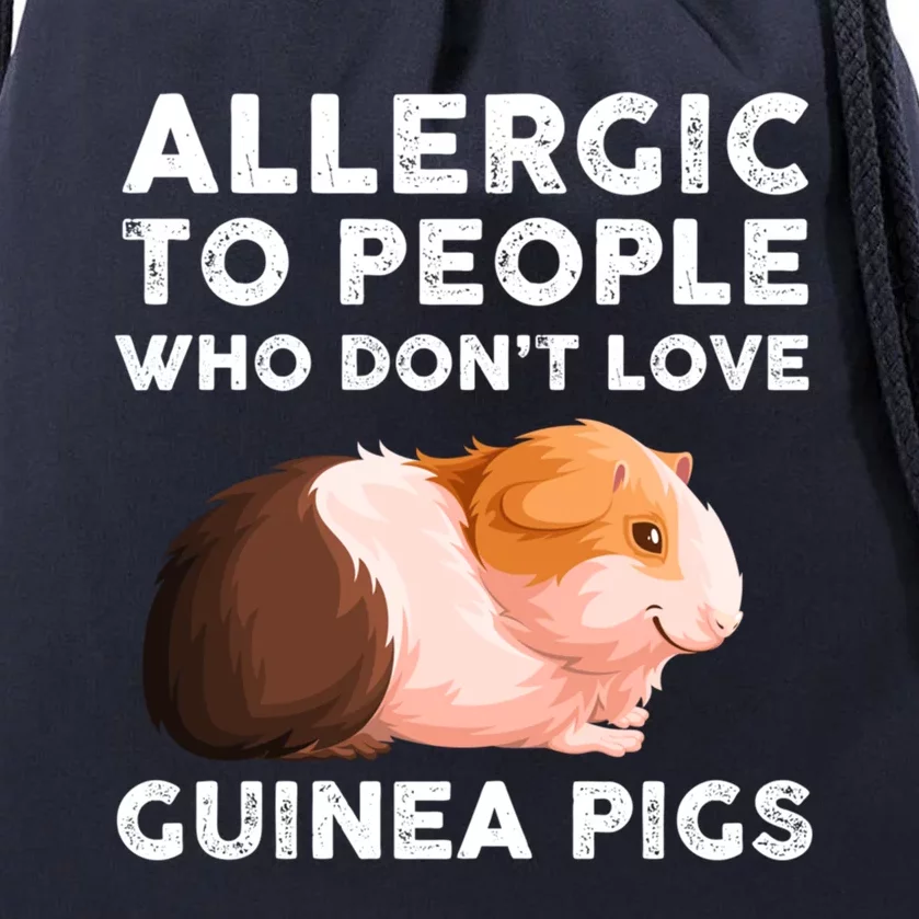 Allergic To People Who Dont Love Guinea Pigs Meaningful Gift Drawstring Bag