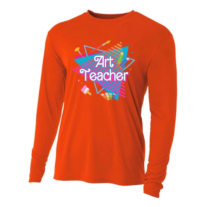 Art Teacher Retro Gift Cooling Performance Long Sleeve Crew