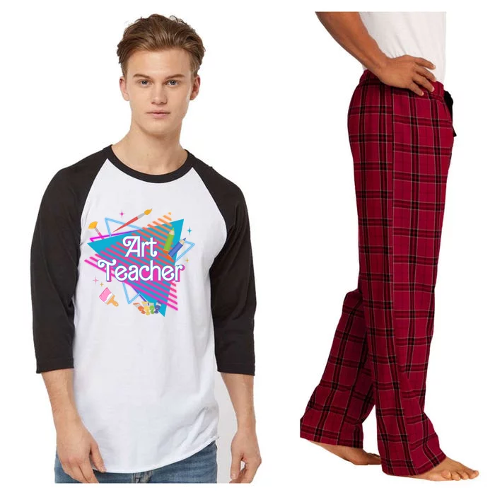 Art Teacher Retro Gift Raglan Sleeve Pajama Set