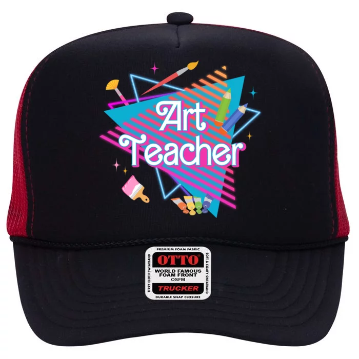 Art Teacher Retro Gift High Crown Mesh Trucker Hat