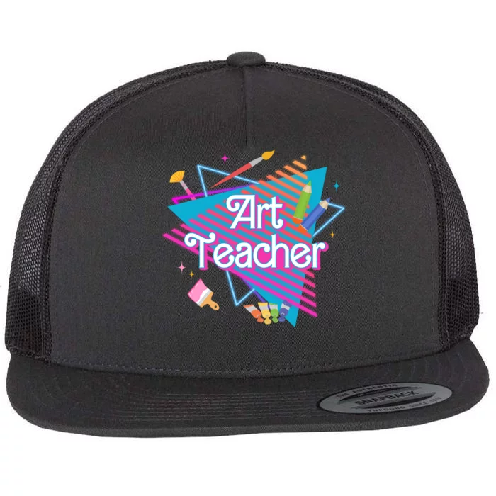 Art Teacher Retro Gift Flat Bill Trucker Hat