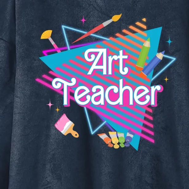 Art Teacher Retro Gift Hooded Wearable Blanket