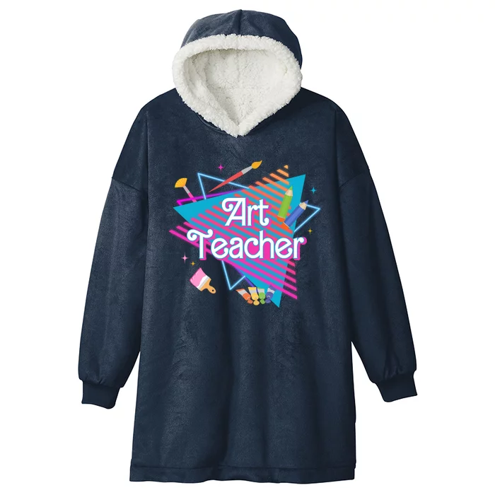 Art Teacher Retro Gift Hooded Wearable Blanket