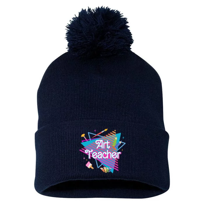 Art Teacher Retro Gift Pom Pom 12in Knit Beanie