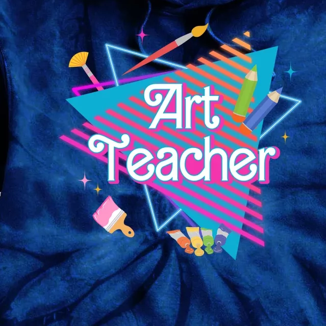 Art Teacher Retro Gift Tie Dye Hoodie