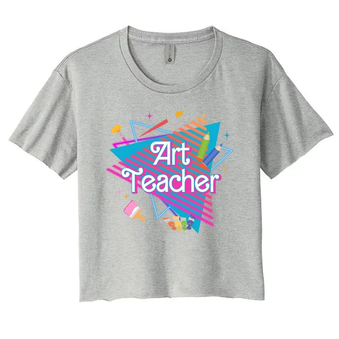 Art Teacher Retro Gift Women's Crop Top Tee