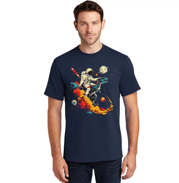 Astronaut T Rex Space Women Birthday Gifts Funny Tall T-Shirt