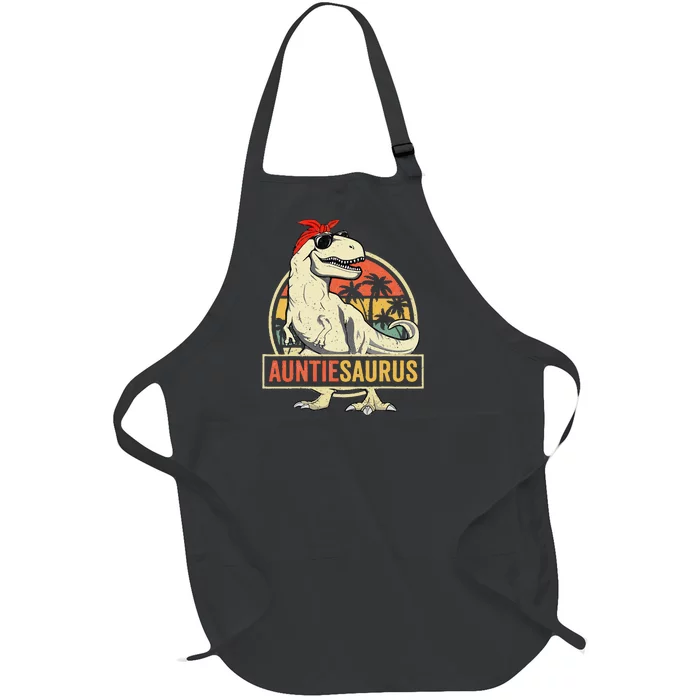 Auntiesaurus T Rex Dinosaur Aunt Saurus Family Matching Full-Length Apron With Pocket