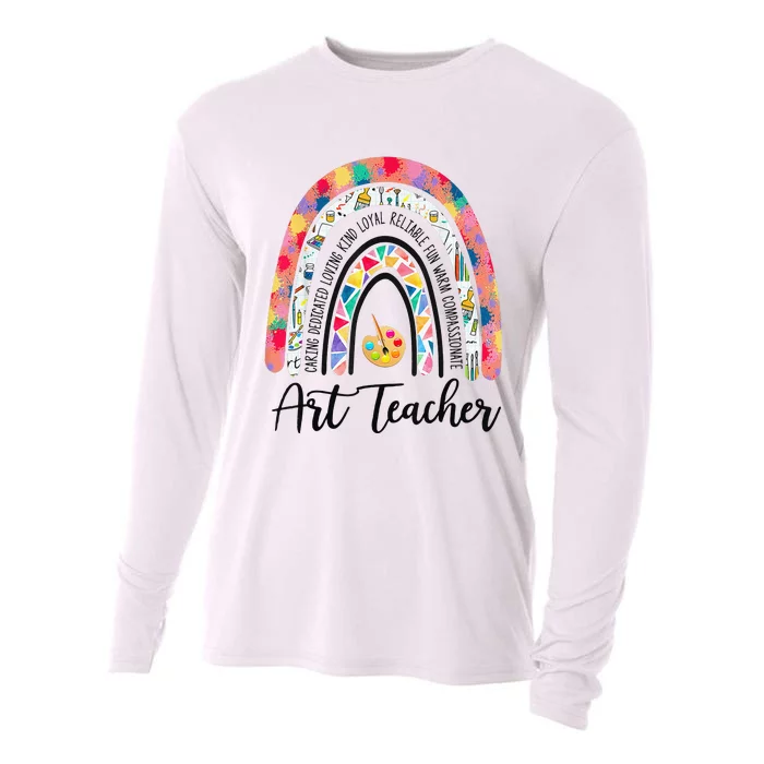 Art Teacher Rainbow Caring Dedicated Loving Vintage Cooling Performance Long Sleeve Crew