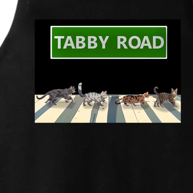 Anime Tabby Road Funny Cat Gift Ladies Tri-Blend Wicking Tank