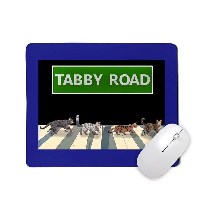 Anime Tabby Road Funny Cat Gift Mousepad