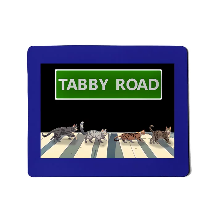 Anime Tabby Road Funny Cat Gift Mousepad