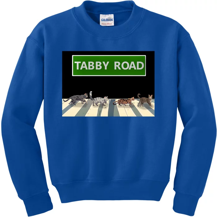 Anime Tabby Road Funny Cat Gift Kids Sweatshirt