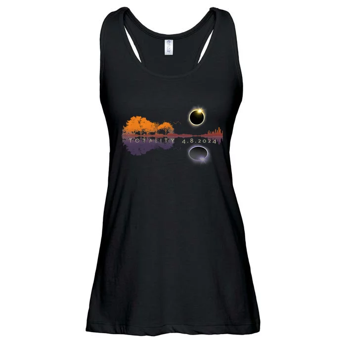 America Totality Reflections 4 8 24 Sun Eclipse Ladies Essential Flowy Tank