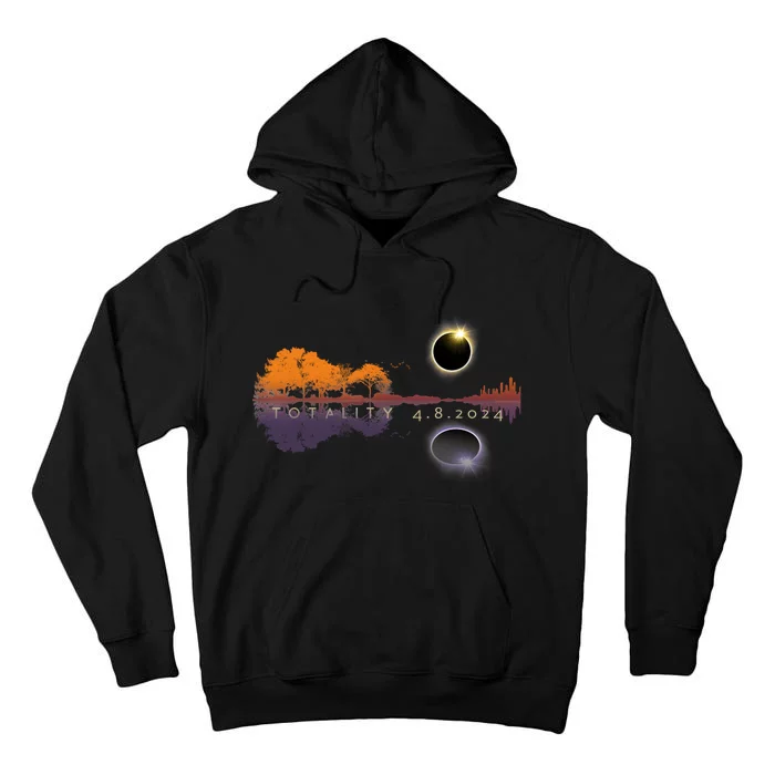 America Totality Reflections 4 8 24 Sun Eclipse Tall Hoodie