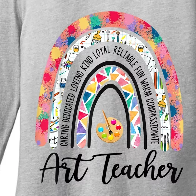 Art Teacher Rainbow Caring Dedicated Loving Vintage Womens CVC Long Sleeve Shirt