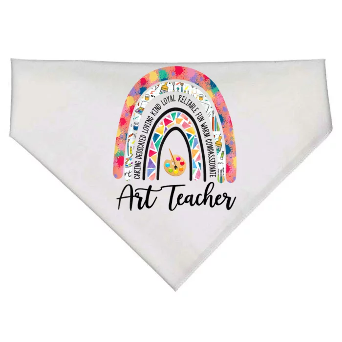 Art Teacher Rainbow Caring Dedicated Loving Vintage USA-Made Doggie Bandana