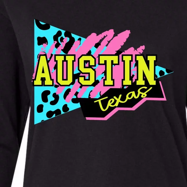 Austin Texas Retro 90s Womens Cotton Relaxed Long Sleeve T-Shirt