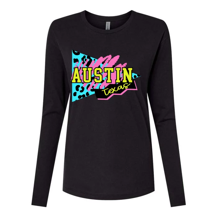 Austin Texas Retro 90s Womens Cotton Relaxed Long Sleeve T-Shirt