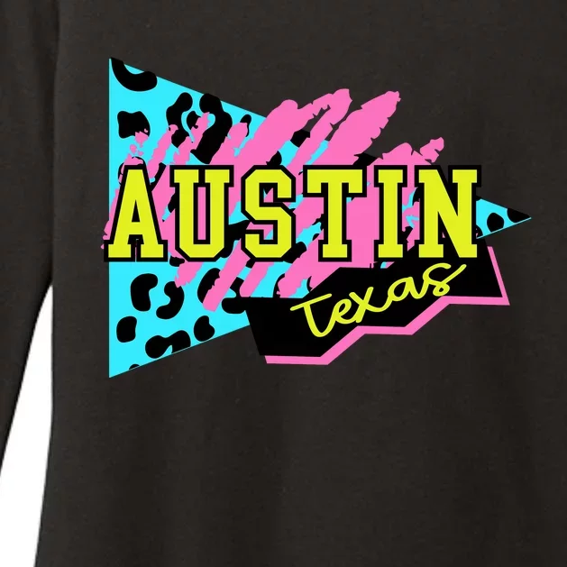 Austin Texas Retro 90s Womens CVC Long Sleeve Shirt