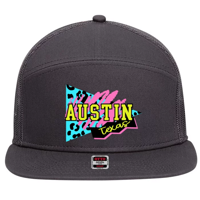 Austin Texas Retro 90s 7 Panel Mesh Trucker Snapback Hat