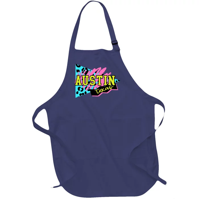 Austin Texas Retro 90s Full-Length Apron With Pocket