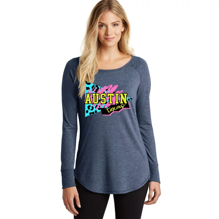 Austin Texas Retro 90s Women's Perfect Tri Tunic Long Sleeve Shirt