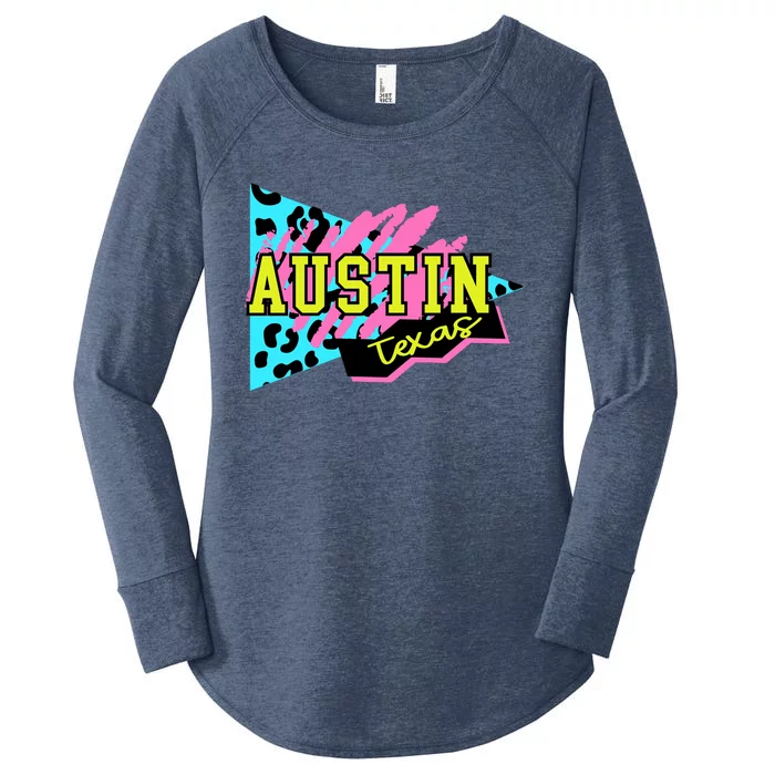 Austin Texas Retro 90s Women's Perfect Tri Tunic Long Sleeve Shirt