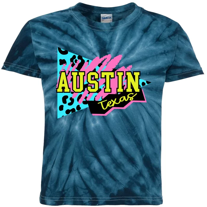 Austin Texas Retro 90s Kids Tie-Dye T-Shirt